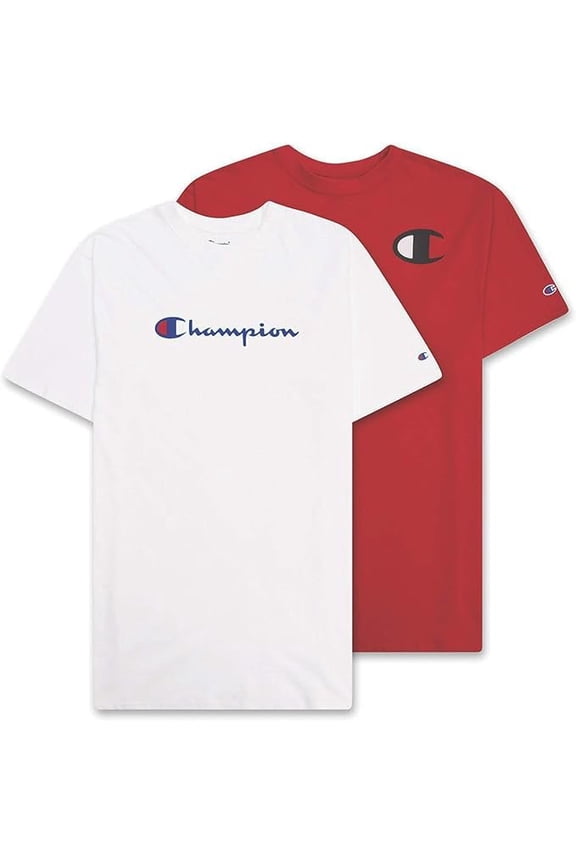 Mens Big and Tall T Shirts - 2 Pack Crewneck Mens T-Shirt Big & Tall Clothing White Red 3X