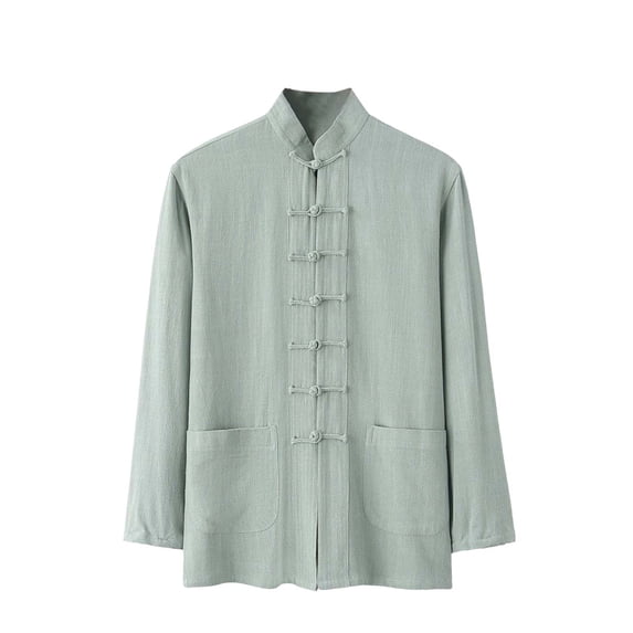 Mens Big and Tall T-Shirts, Long Sleeve Shirts for Men Fall Casual Lightweight Cotton Linen Solid Color Button Down Tshirts
