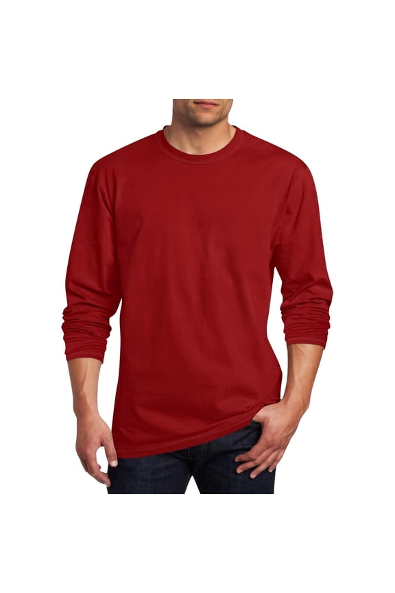 Mens Big and Tall T-Shirts, Long Sleeve Shirts for Men Fall Casual Loose Fit Solid Color Basic Crewneck Tees Tops M-5XL