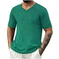 thumbnail image 1 of Mens Big and Tall T-Shirts, Short Sleeve Shirts for Men Summer Casual Loose Fit Solid Color Basic V Neck Tees Tops, 1 of 5