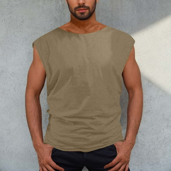 Mens Big and Tall Tank Tops S-4X Plus Size Sleeveless Crew Neck T Shirts Casual Lightweight Solid Basic Pullover Workout Undershirts Tees