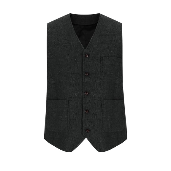 Mens Big and Tall Vest Blazer, Men's Suit Vest Business Formal Dress Waistcoat Solid Color Vest for Suit or Tuxedo S-3XL