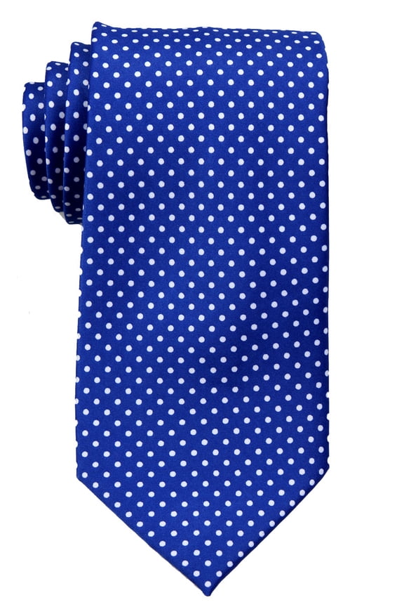 Mens Big and Tall XLPolka Dot Necktie - Dark Blue