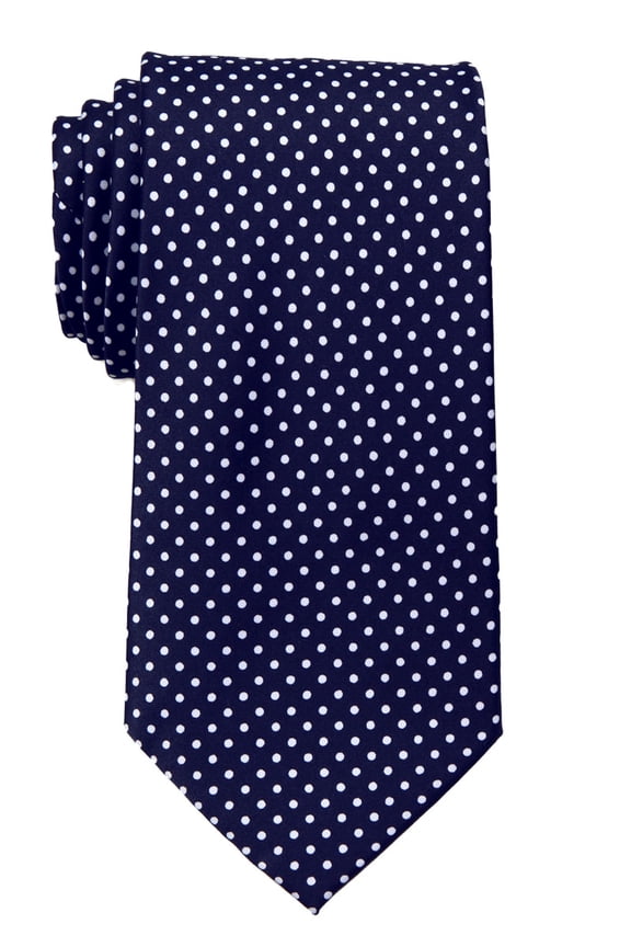 Mens Big and Tall XLPolka Dot Necktie - Navy