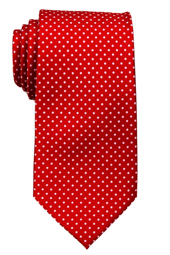 Mens Big and Tall XLPolka Dot Necktie - Red