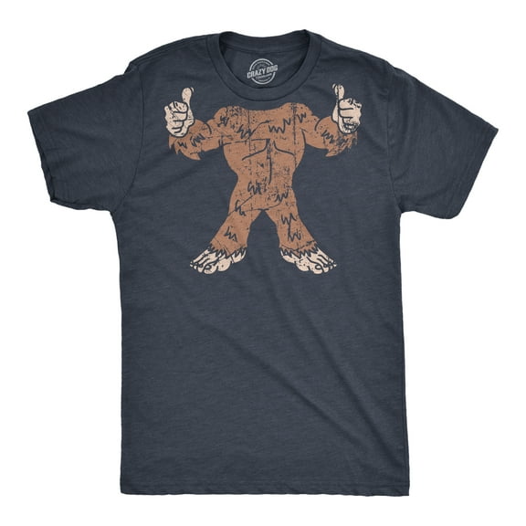 Mens Bigfoot Body T Shirt Funny Huge Hairy Sasquatch Frame Tee for Guys Graphic Tees