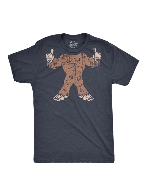 Mens Bigfoot Body T Shirt Funny Huge Hairy Sasquatch Frame Tee for Guys Graphic Tees