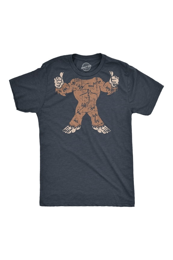 Mens Bigfoot Body T Shirt Funny Huge Hairy Sasquatch Frame Tee for Guys Graphic Tees