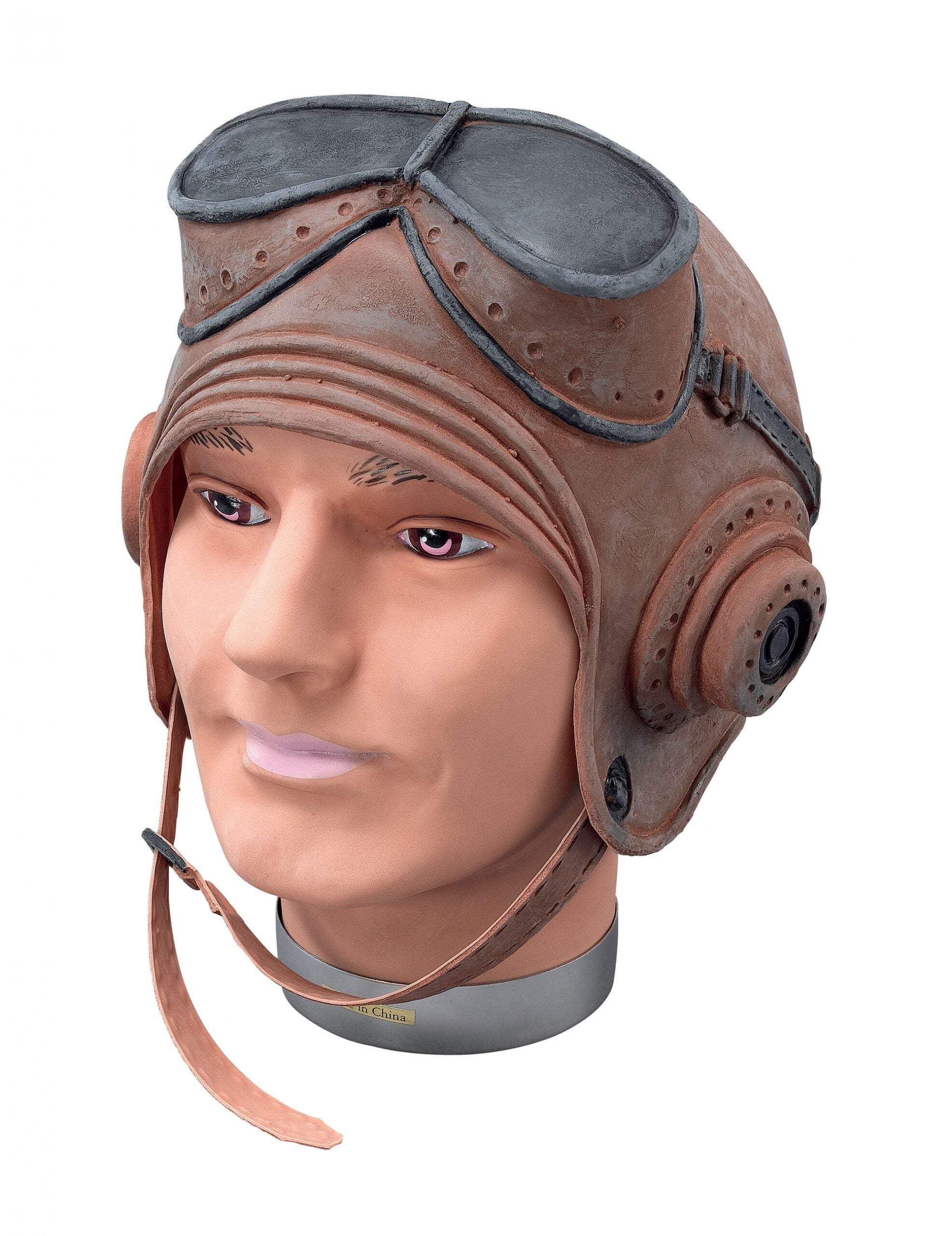 Biggles Helmet Rubber Aviator Flying Hat and Googles Biggles Helmet Rubber Aviator Flying Hat and Googles