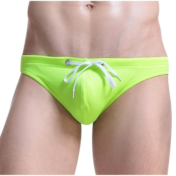 Mens Bikini Brief Quick Drying Swimsuit Bathing Suit for Summer Holiday Vacation with Adjustable Drawstring