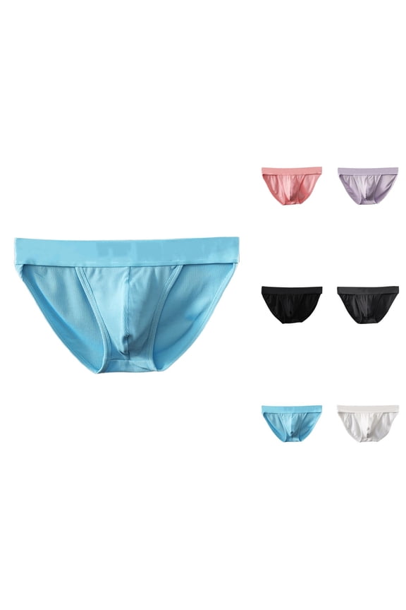 Mens Bikini Briefs Mid Rise Stretch Ribbed Sports Mens Underwear
