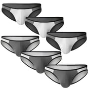 Mens Bikini Thin Ice Silk Breathable Men Briefs U Convex Low Waist Sexy Men Underwear 6-Pack