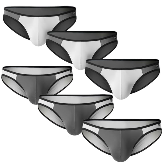 Mens Bikini Thin Ice Silk Breathable Men Briefs U Convex Low Waist Sexy Men Underwear 6-Pack