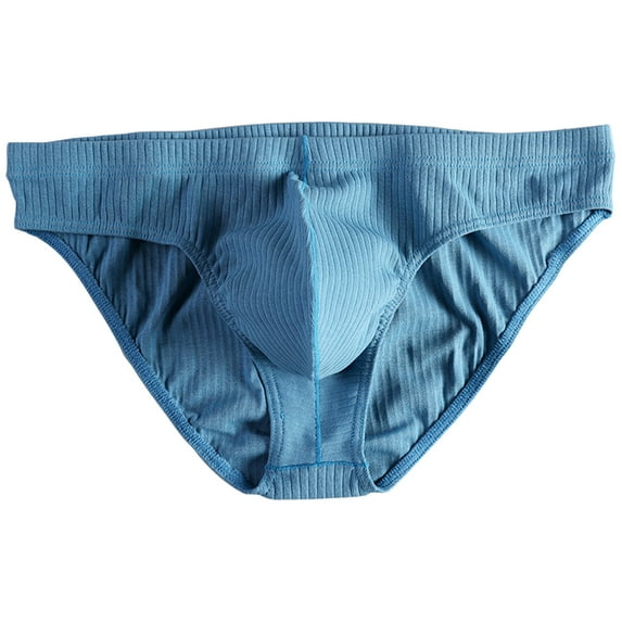 Mens Bikini Underwear Cotton Low Rise Underwear Elastic Waist Stripe Briefs