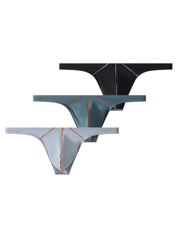 Men's Underwear G-String Quick-Drying Bikini T-Back Stretchy All Day Comfort Multi01/3pack L