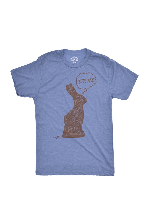 Mens Bite Me Chocolate Easter Bunny T Shirt Funny Sassy Candy Hilarious Tee Graphic Tees