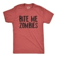 thumbnail image 1 of Mens Bite Me Zombies T Shirt Funny Undead Halloween Party Costume Novelty Graphic Tee Graphic Tees, 1 of 9