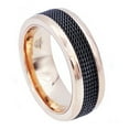thumbnail image 1 of Mens Black And Rose Plated Stainless Steel Ring, 1 of 3