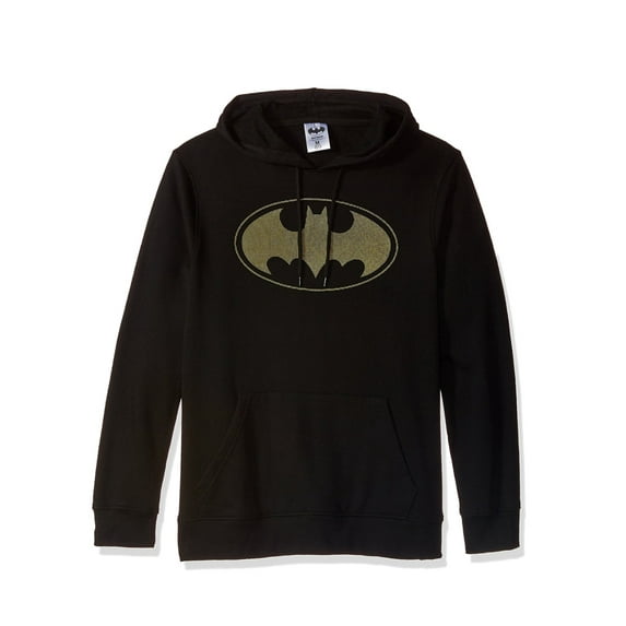 Mens Black Batman Pullover Hoodie Sweatshirt Bat Man