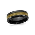 thumbnail image 1 of Gem & Harmony Mens Black Ceramic with Carbon Fiber Inlay Wedding Band Ring for Men, 1 of 6