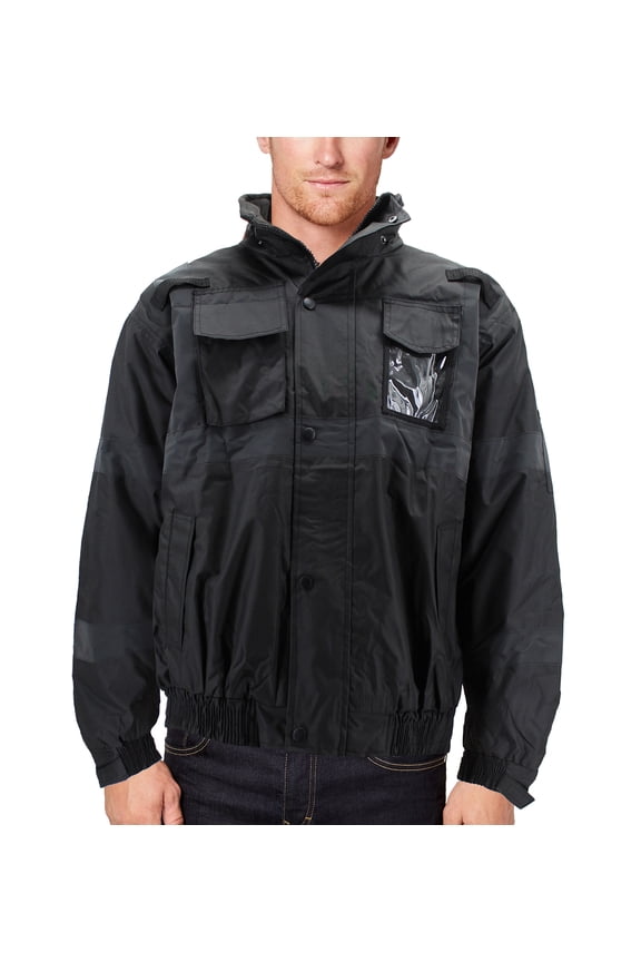 Mens Black Class 3 Safety High Visibility Water Resistant Reflective Work Jacket (XL)