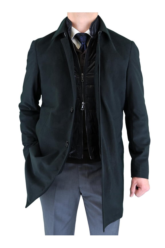 Mens Black Coat Luciano Natazzi Fitted