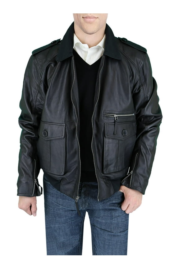 Mens Black Coat Luciano Natazzi Real Lambskin Fine Leather