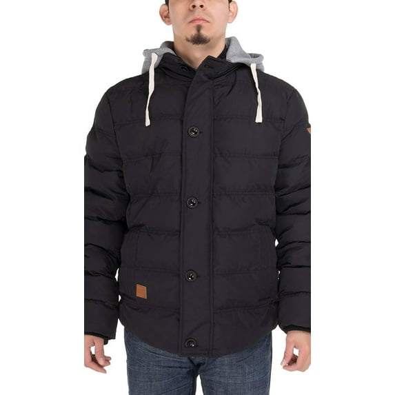 Mens Black Coat Luciano Natazzi Thermal Padded Down Jacket