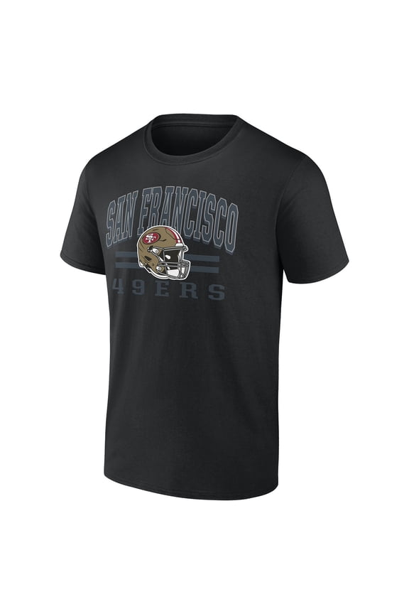 NFL San Francisco 49ers Mens Black Color Cotton Short Sleeve Helmet Tee