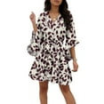 thumbnail image 1 of Mens Black Dress Shoes, Casual V Neck Floral Dress Half Sleeve Tunic Lightweight Midi Sundress For Beach Wedding Guest Vacation Summer Dresses Womens Casual Dresses Maxi (M, Army Green) ZMTing, 1 of 4