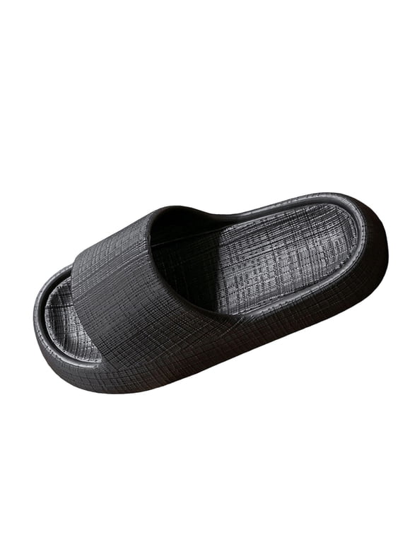 Mens Black EVA Slide Slippers Non-Slip Waterproof House Slippers Indoor Outdoor Comfortable Lightweight Washable,Size 7.5-8.5