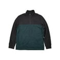 thumbnail image 1 of Mens Black & Green Brushed Fleece Quarter-Zip Pullover Sweatshirt Jacket L, 1 of 1