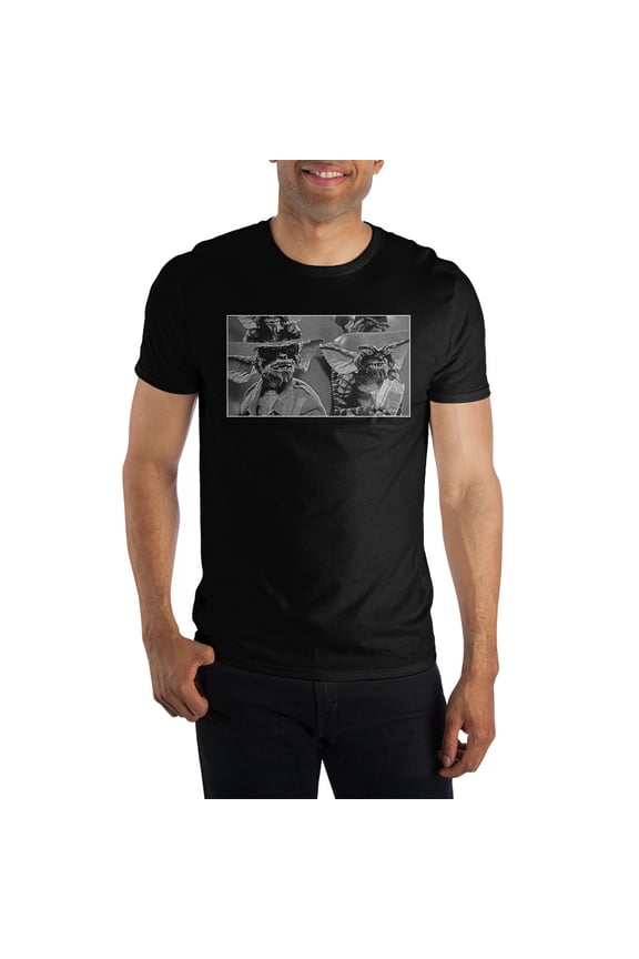 Mens Black Gremlins Classic Horror Movie Short Sleeve Graphic Tee-S
