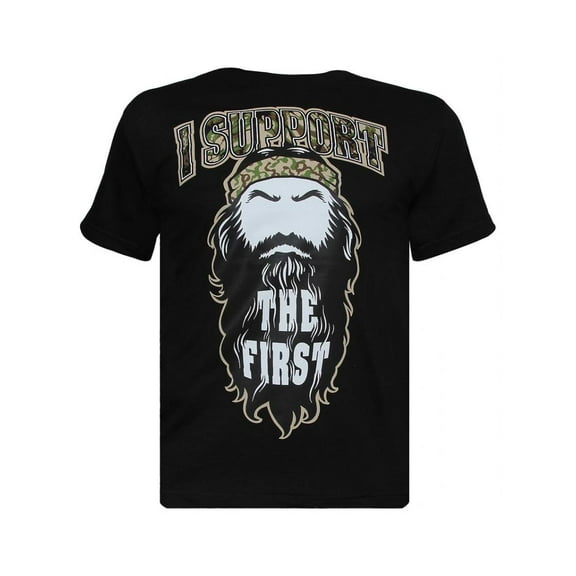 Mens Black "I Support The First" Short-Sleeve T-Shirt - Medium