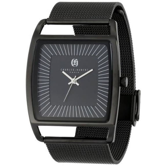 Mens Black IP-plated Stainless Steel Milanese Band Watch