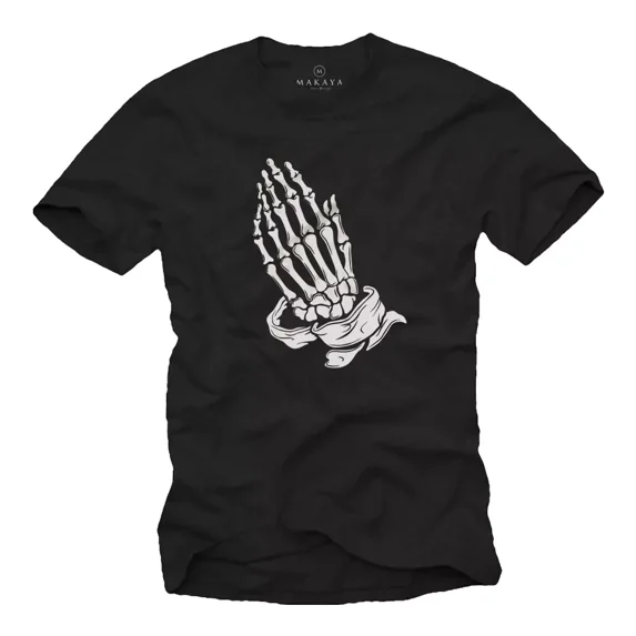 Mens Black - Jesus Christ Praying Hands Christian Pray T-Shirt