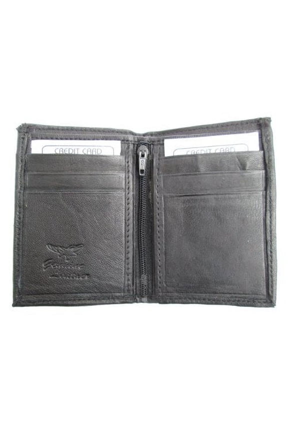 Mens Black Leather "Featherweight" Bifold Wallet 760