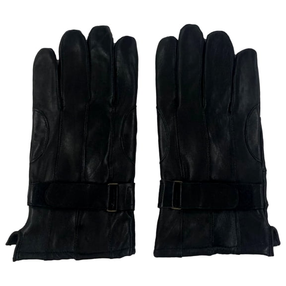 Mens Black Leather Gloves with Ilightweight Plush Lining X-Large