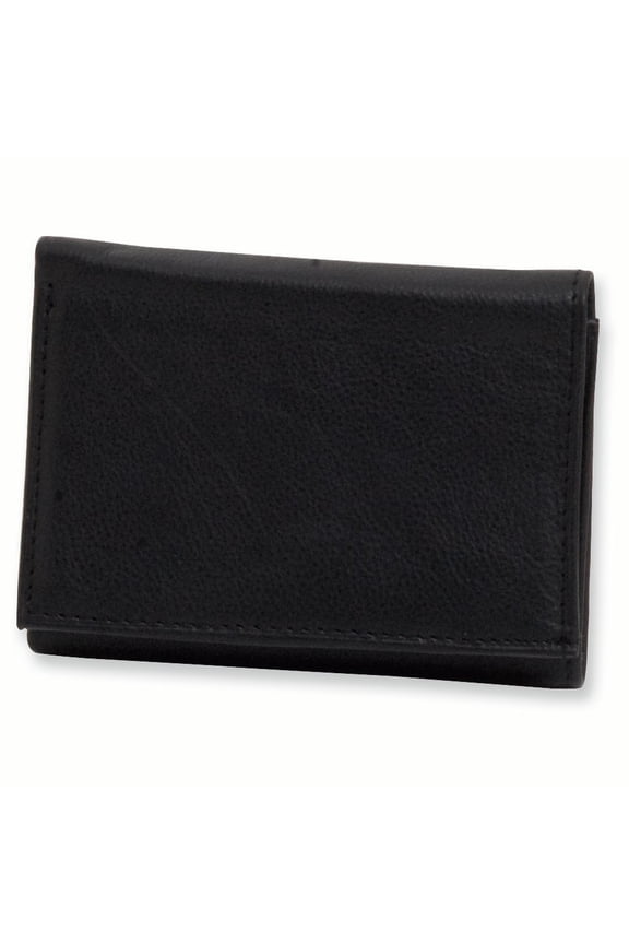 Mens Black Leather Tri-fold Wallet GP2051