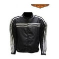 thumbnail image 1 of Mens Black Lightweight Textile Jacket with Gray Striped Design - Small, 1 of 1