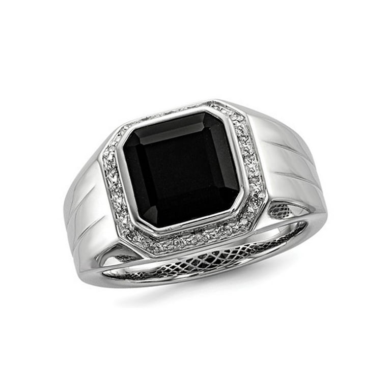 Mens Cross Diamond Band Ring Rhodium-plated Sterling Silver 1/20 CTW 3 Diamonds Mens Cross Diamond Band Ring Rhodium-plated Sterling Silver 1/20 CTW 3 Diamonds