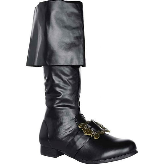 Mens Black Pirate Buckle Boot