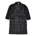 thumbnail image 1 of Mens Black Plaid Plush Microfleece Robe House Coat Bathrobe Small/Medium, 1 of 1