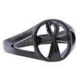 thumbnail image 1 of Mens Black Plated Stainless Steel Ankh Cross Ring, 1 of 2