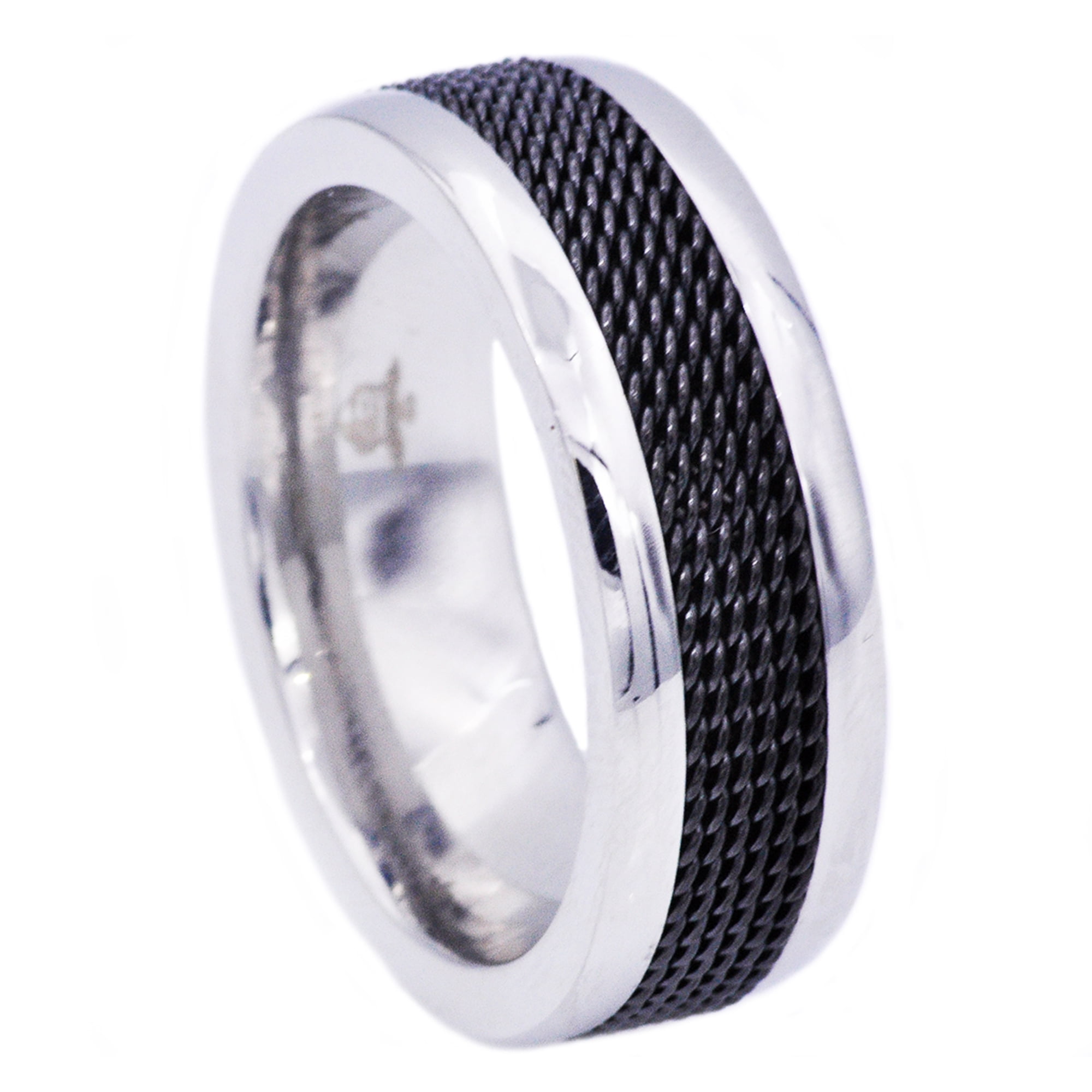 Mens Black Plated Stainless Steel Ring