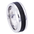 thumbnail image 1 of Mens Black Plated Stainless Steel Ring, 1 of 3