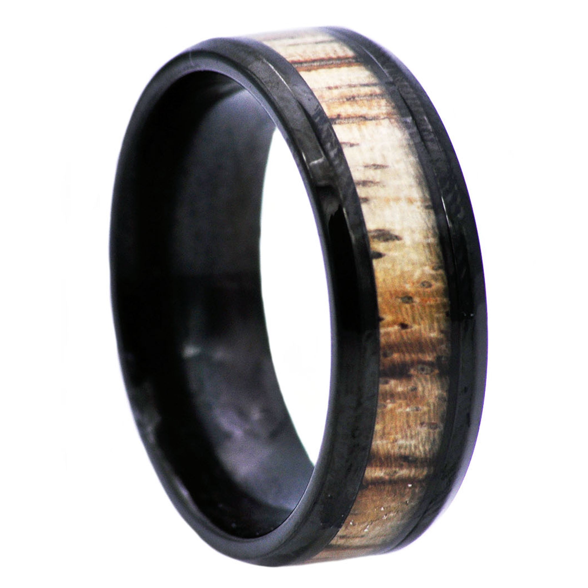 Mens Black Plated Stainless Steel Spinner Band.