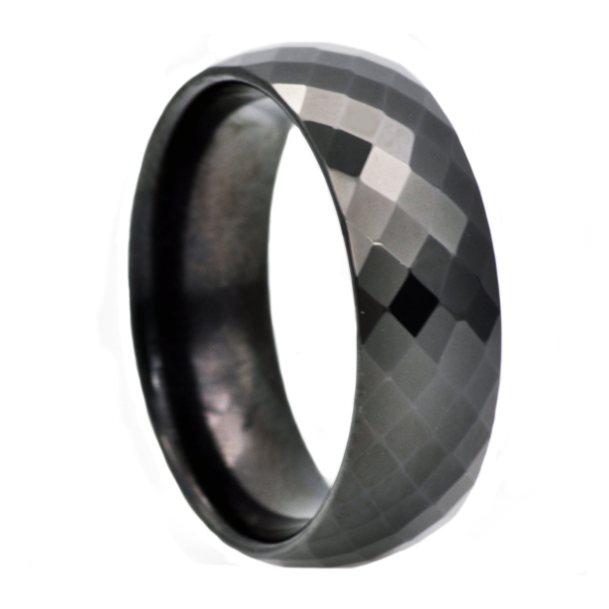 Mens Black Plated Tungsten Band Ring.