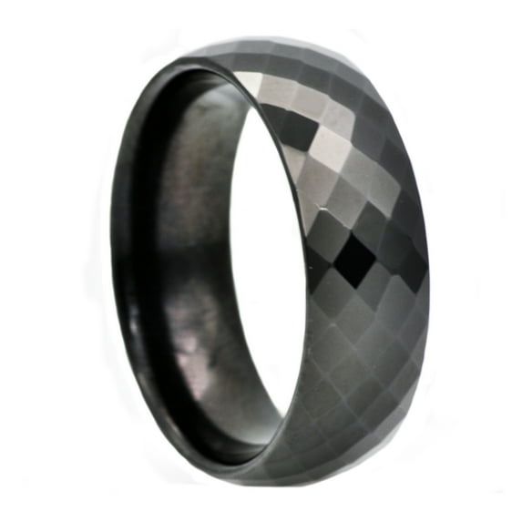 Mens Black Plated Tungsten Band Ring.