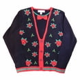 thumbnail image 1 of Mens Black Poinsettia Mistletoe Vest Pullover Ugly Christmas Sweater 2X, 1 of 2